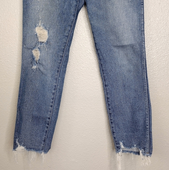 Point Sur Women's Denim Distressed High Tower Straight Jeans Size 27P - Picture 4 of 16